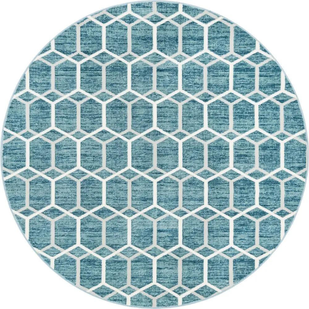 Geometric matrix trellis tile rug