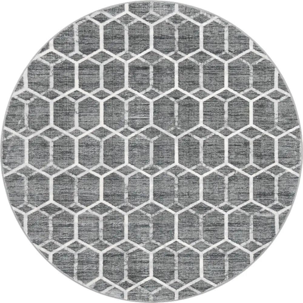 Geometric matrix trellis tile rug