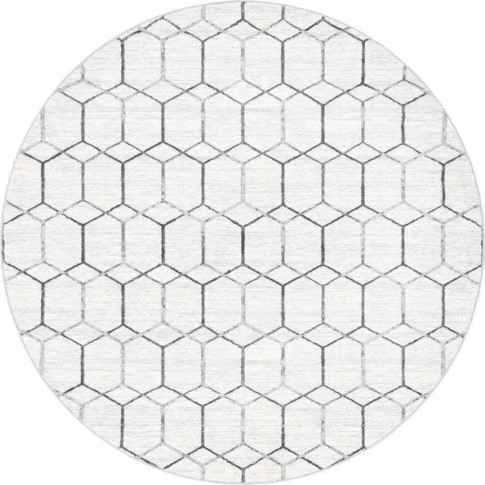 Geometric matrix trellis tile rug