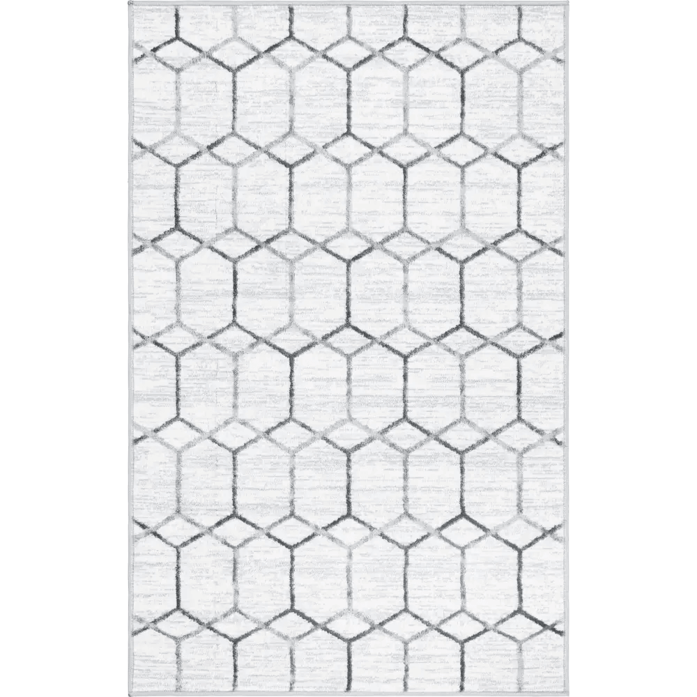 Geometric matrix trellis tile rug