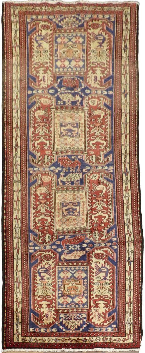 Gorgeous Vintage Hamadan Meshkin Runner Rug Runner 4x10 Ft