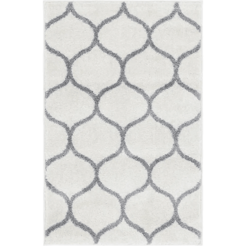 Geometric rounded trellis frieze rug (rectangular)