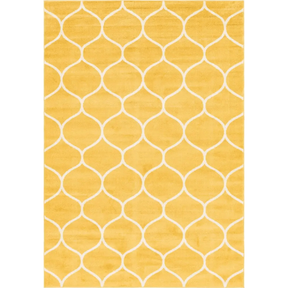 Geometric rounded trellis frieze rug (rectangular)