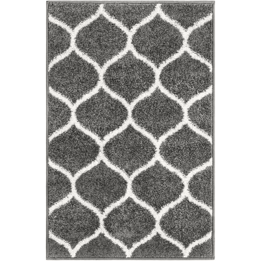 Geometric rounded trellis frieze rug (rectangular)