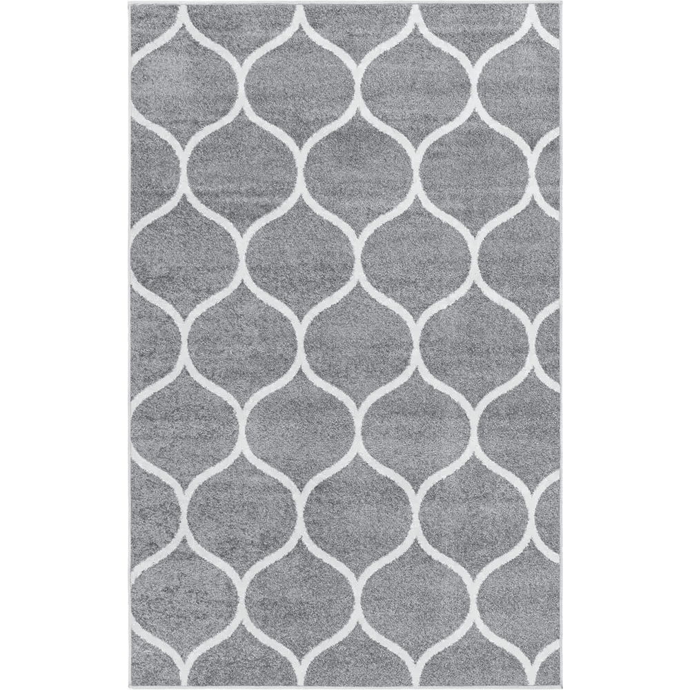 Geometric rounded trellis frieze rug (rectangular)