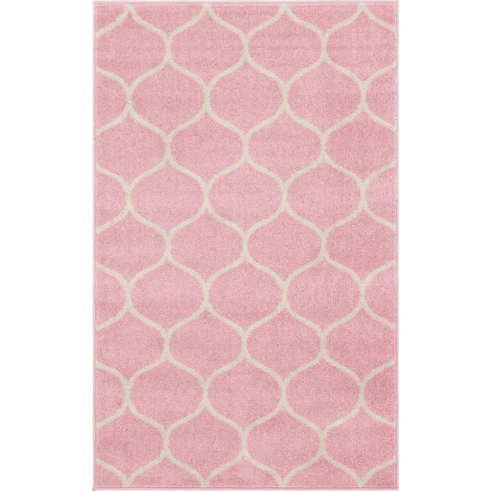 Geometric rounded trellis frieze rug (rectangular)