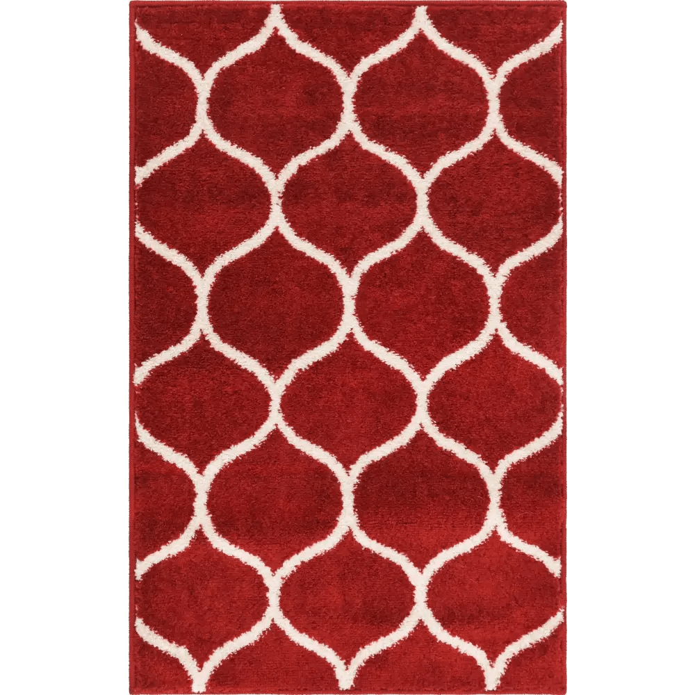 Geometric rounded trellis frieze rug (rectangular)