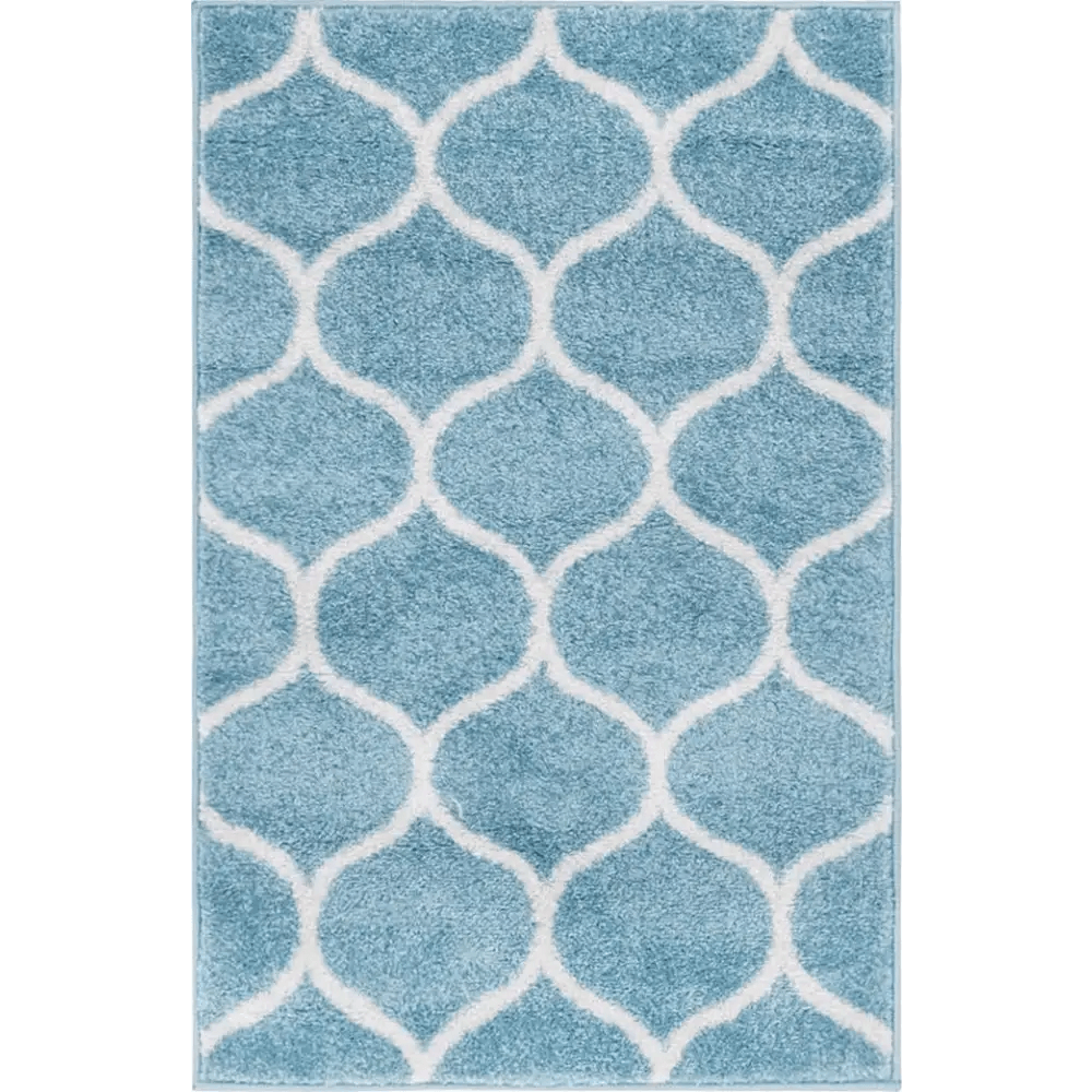 Geometric rounded trellis frieze rug (rectangular)