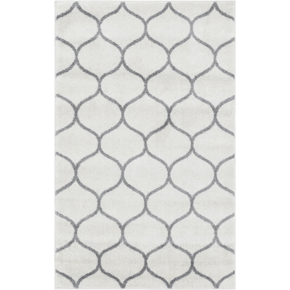 Geometric rounded trellis frieze rug (rectangular)