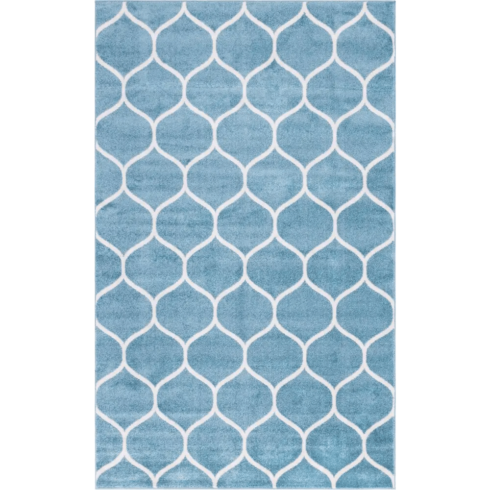 Geometric rounded trellis frieze rug (rectangular)