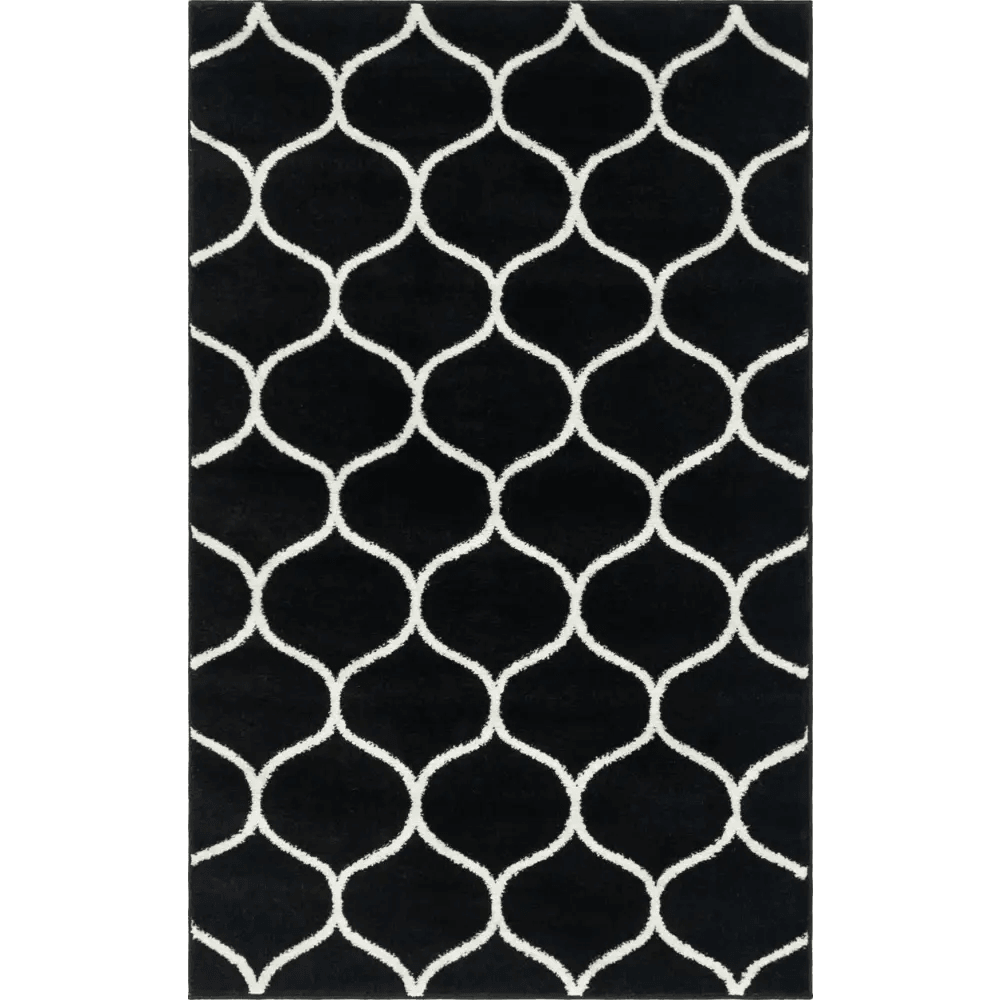 Geometric rounded trellis frieze rug (rectangular)