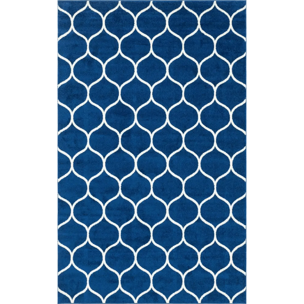 Geometric rounded trellis frieze rug (rectangular)