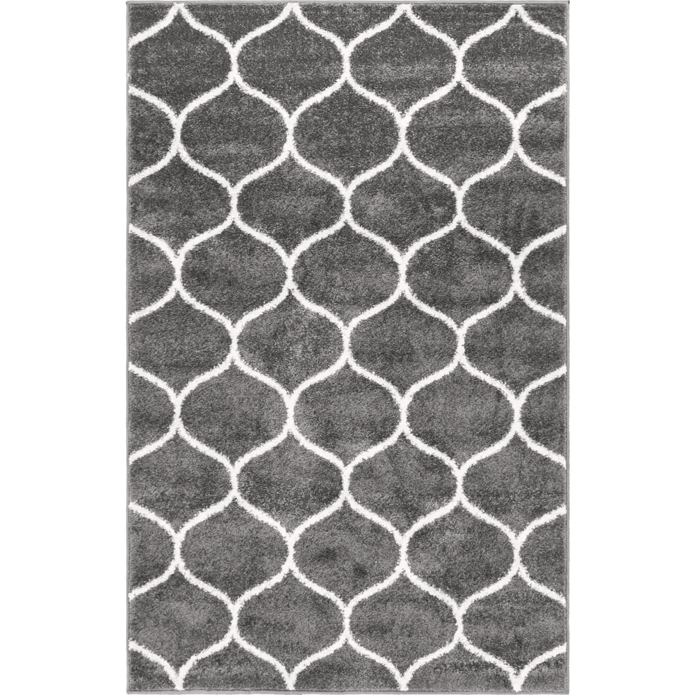 Geometric rounded trellis frieze rug (rectangular)