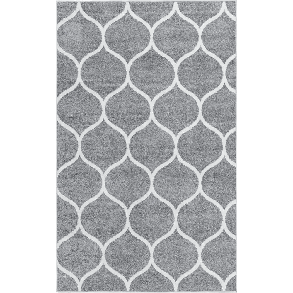 Geometric rounded trellis frieze rug (rectangular)