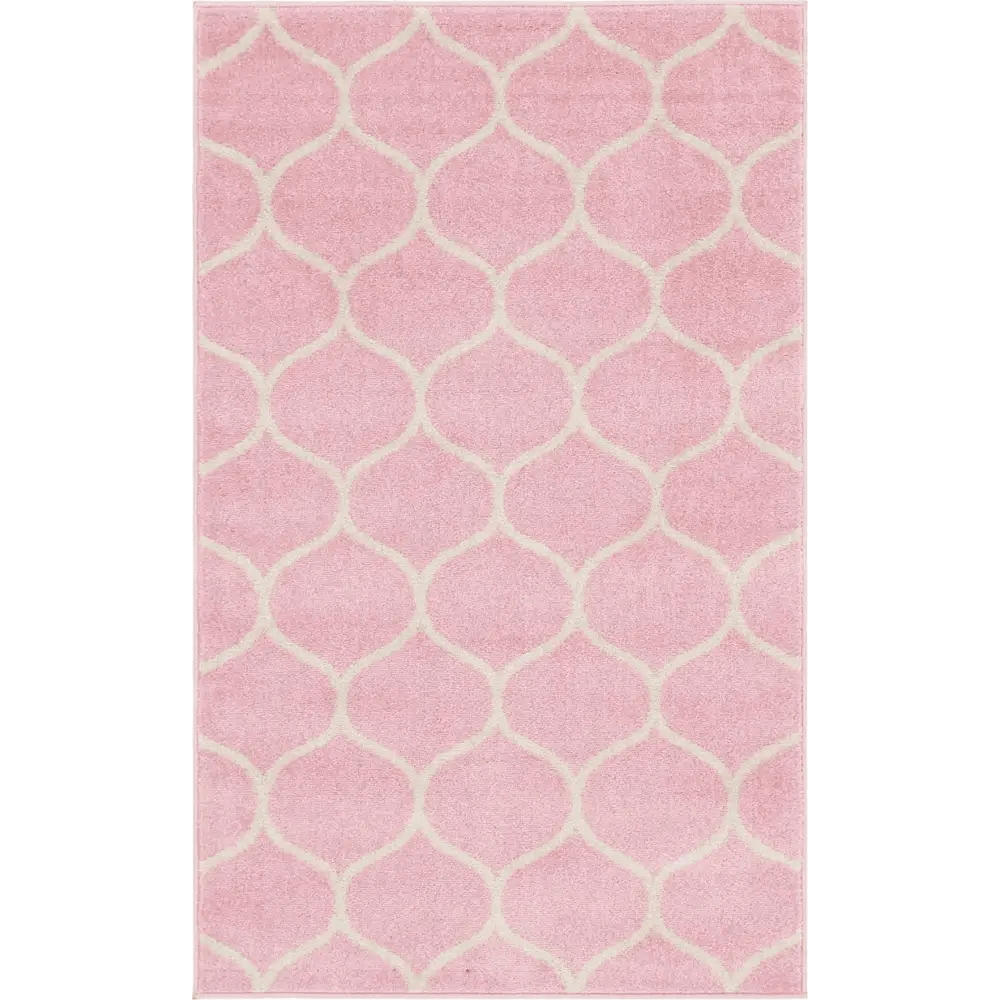 Geometric rounded trellis frieze rug (rectangular)