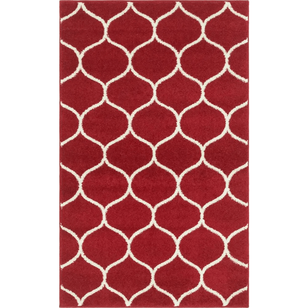 Geometric rounded trellis frieze rug (rectangular)