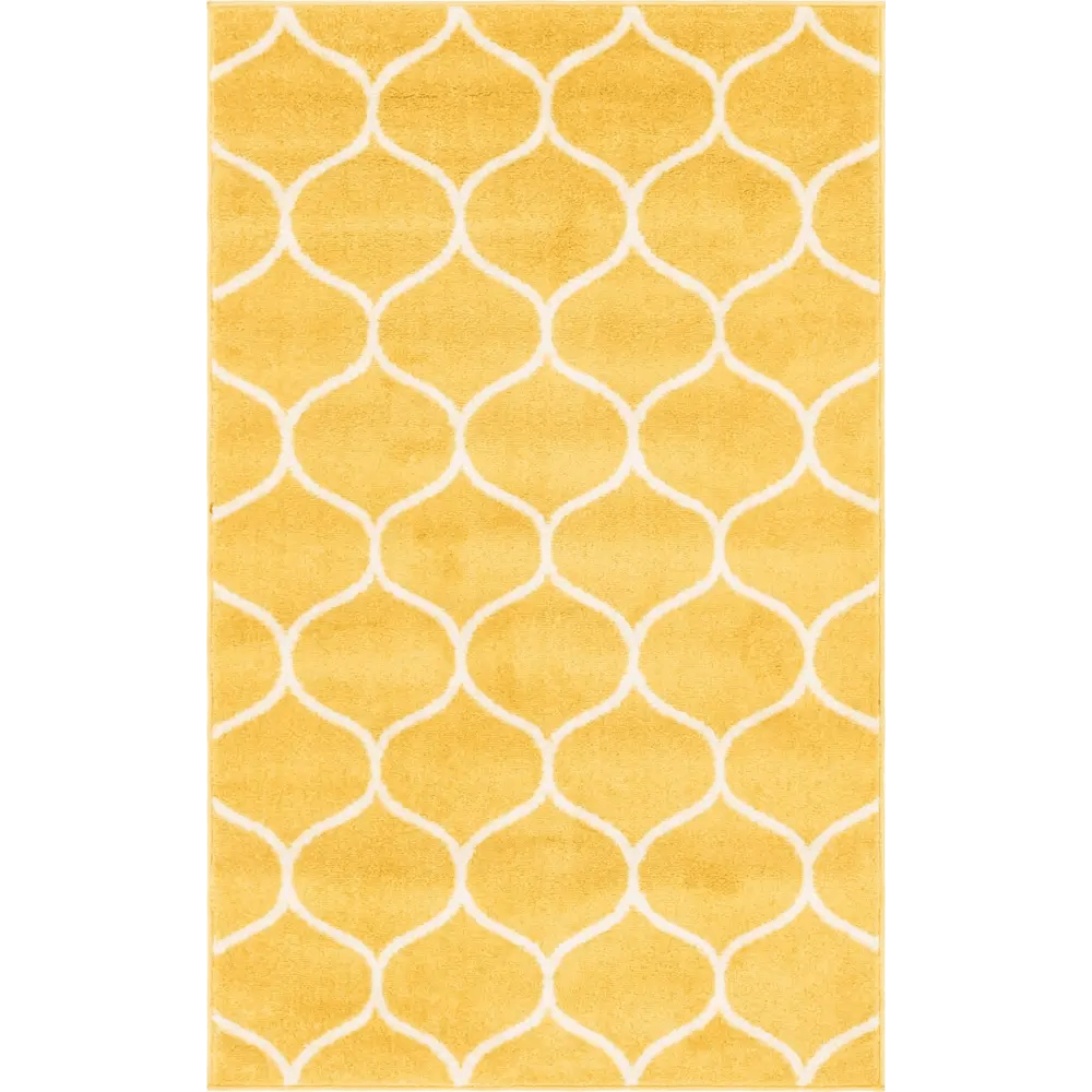 Geometric rounded trellis frieze rug (rectangular)