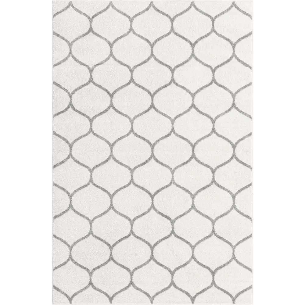 Geometric rounded trellis frieze rug (rectangular)