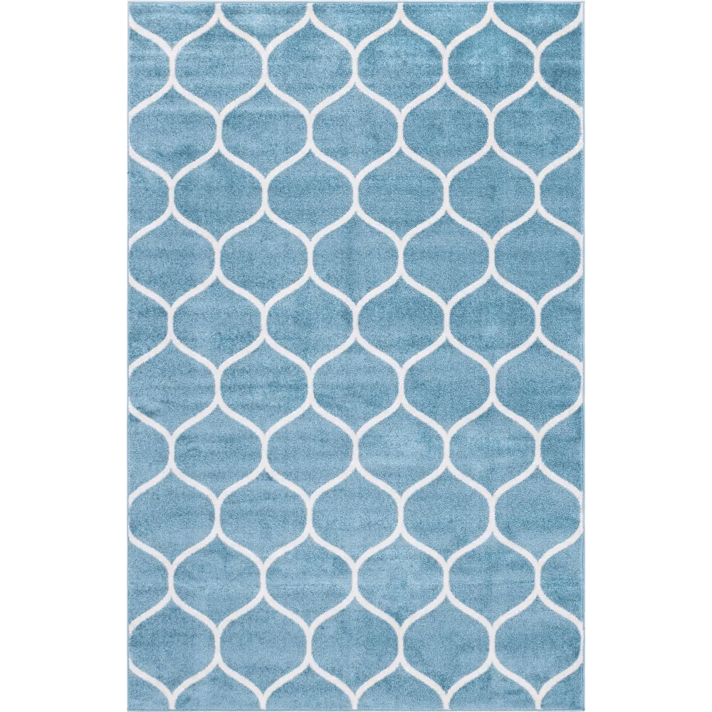 Geometric rounded trellis frieze rug (rectangular)