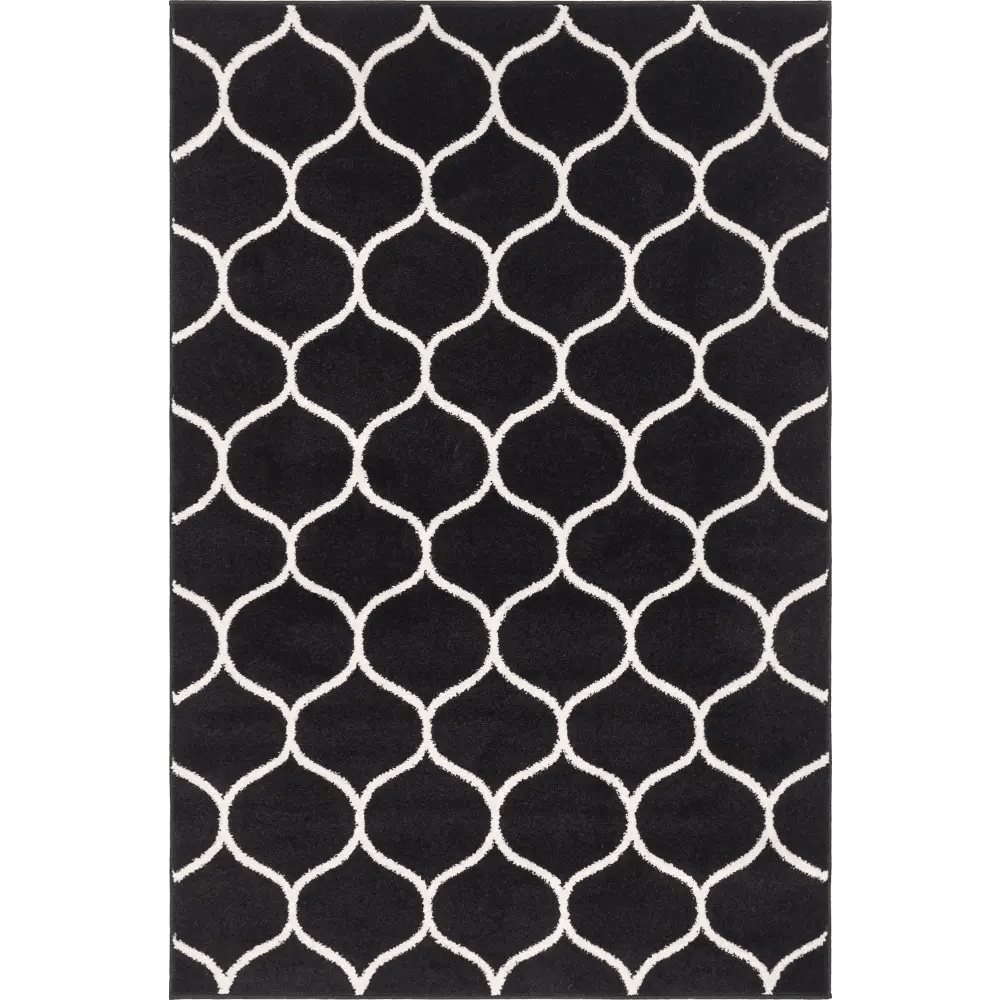 Geometric rounded trellis frieze rug (rectangular)