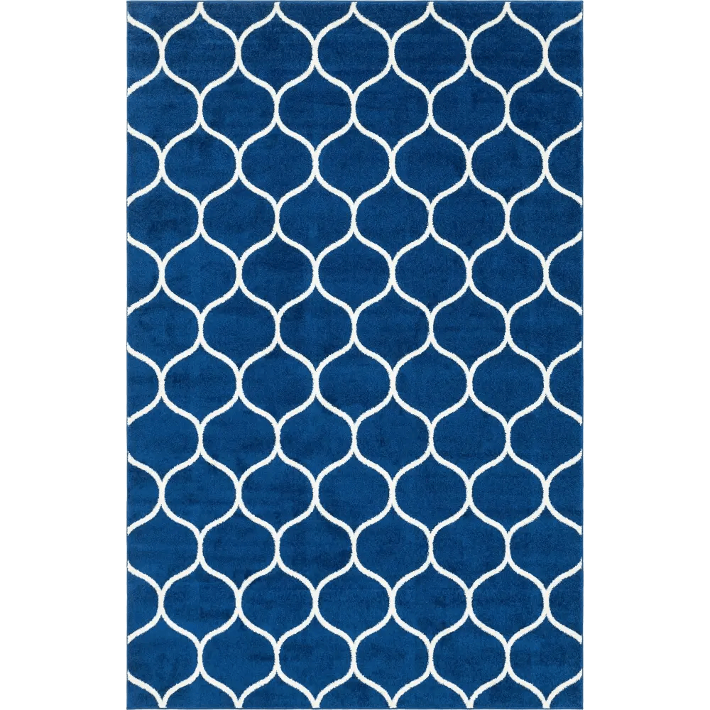 Geometric rounded trellis frieze rug (rectangular)