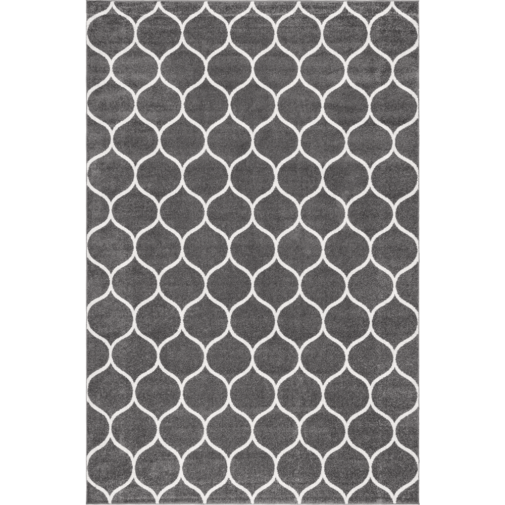 Geometric rounded trellis frieze rug (rectangular)