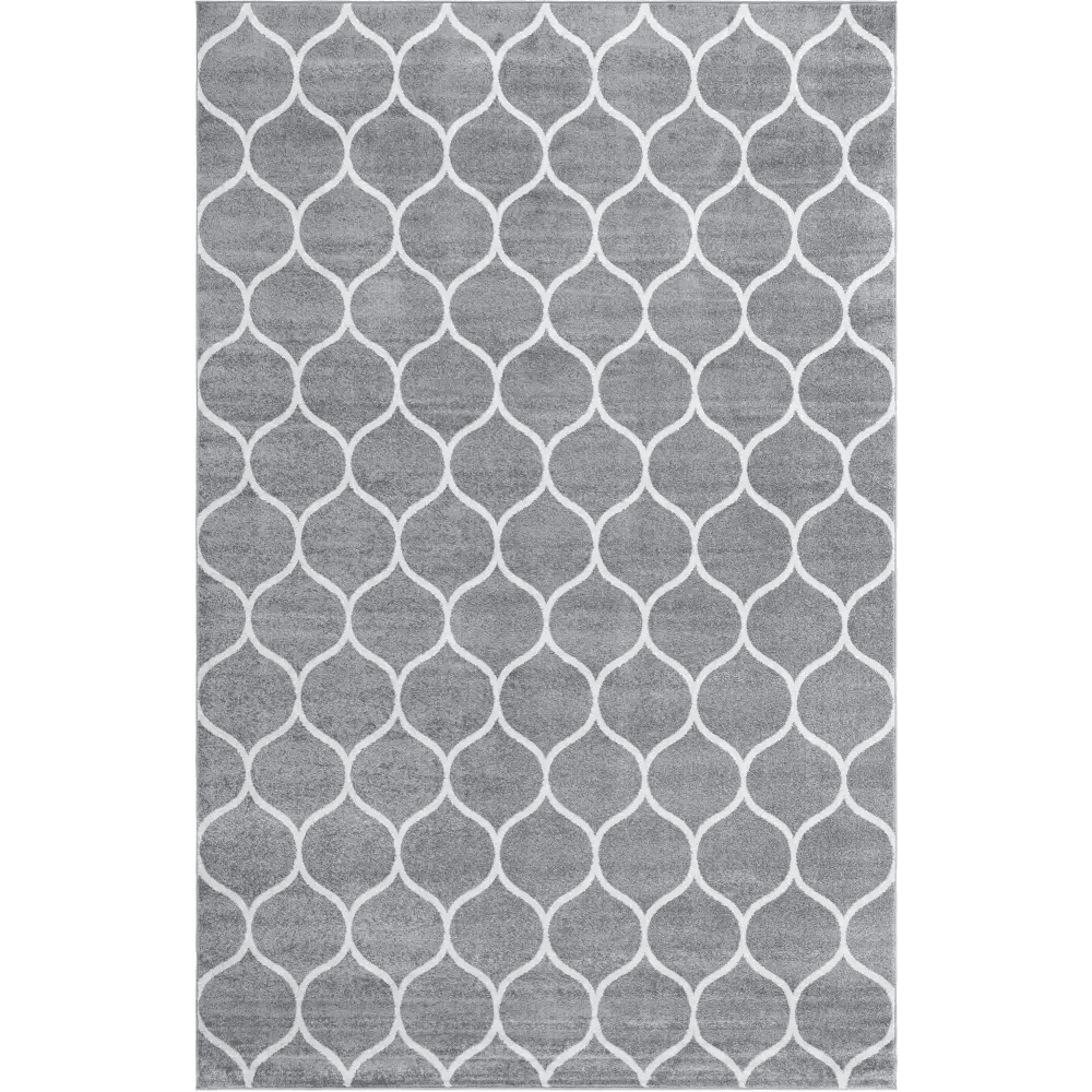 Geometric rounded trellis frieze rug (rectangular)