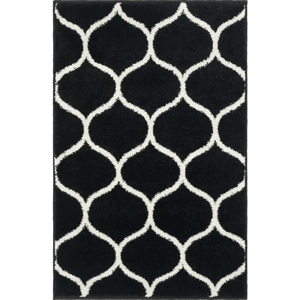 Geometric rounded trellis frieze rug (rectangular)