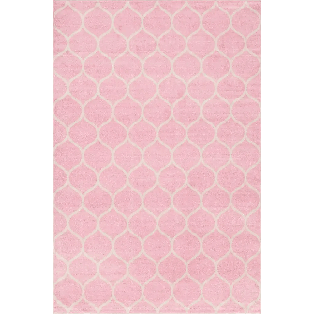 Geometric rounded trellis frieze rug (rectangular)