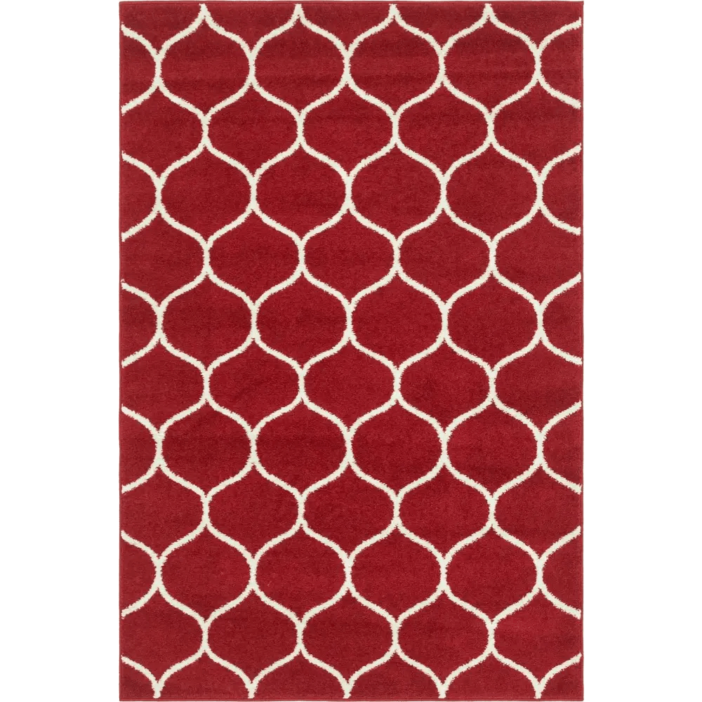 Geometric rounded trellis frieze rug (rectangular)