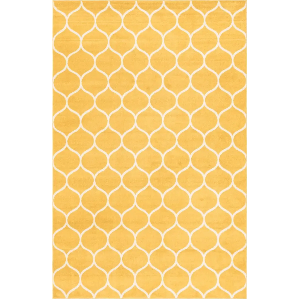 Geometric rounded trellis frieze rug (rectangular)