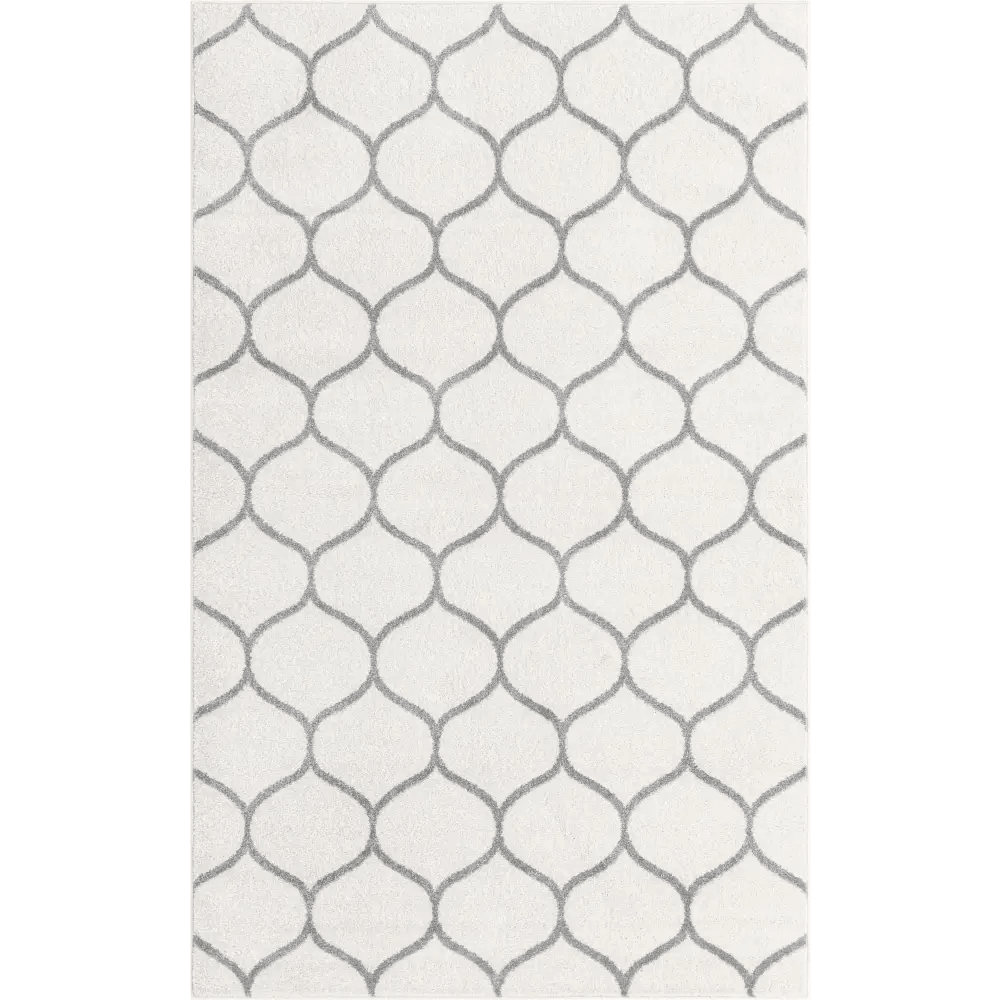 Geometric rounded trellis frieze rug (rectangular)