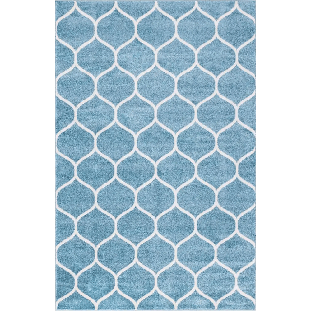 Geometric rounded trellis frieze rug (rectangular)