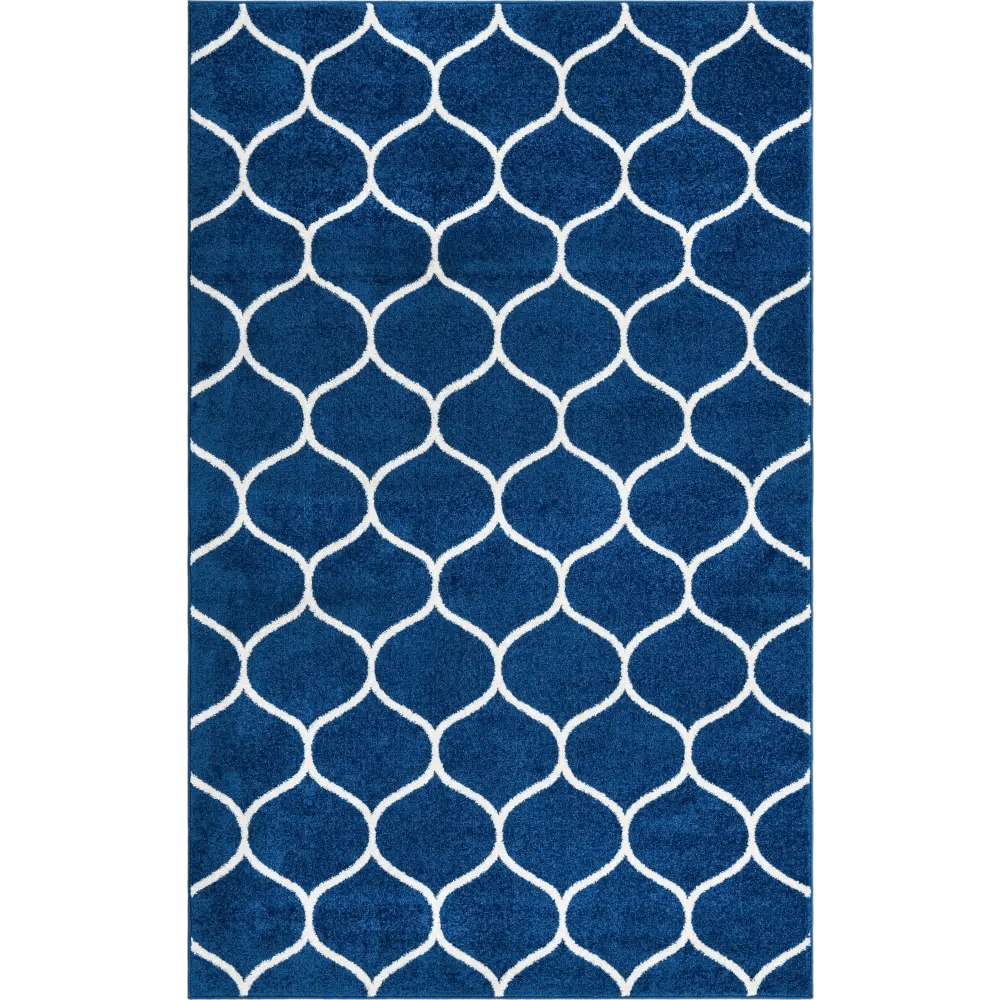 Geometric rounded trellis frieze rug (rectangular)