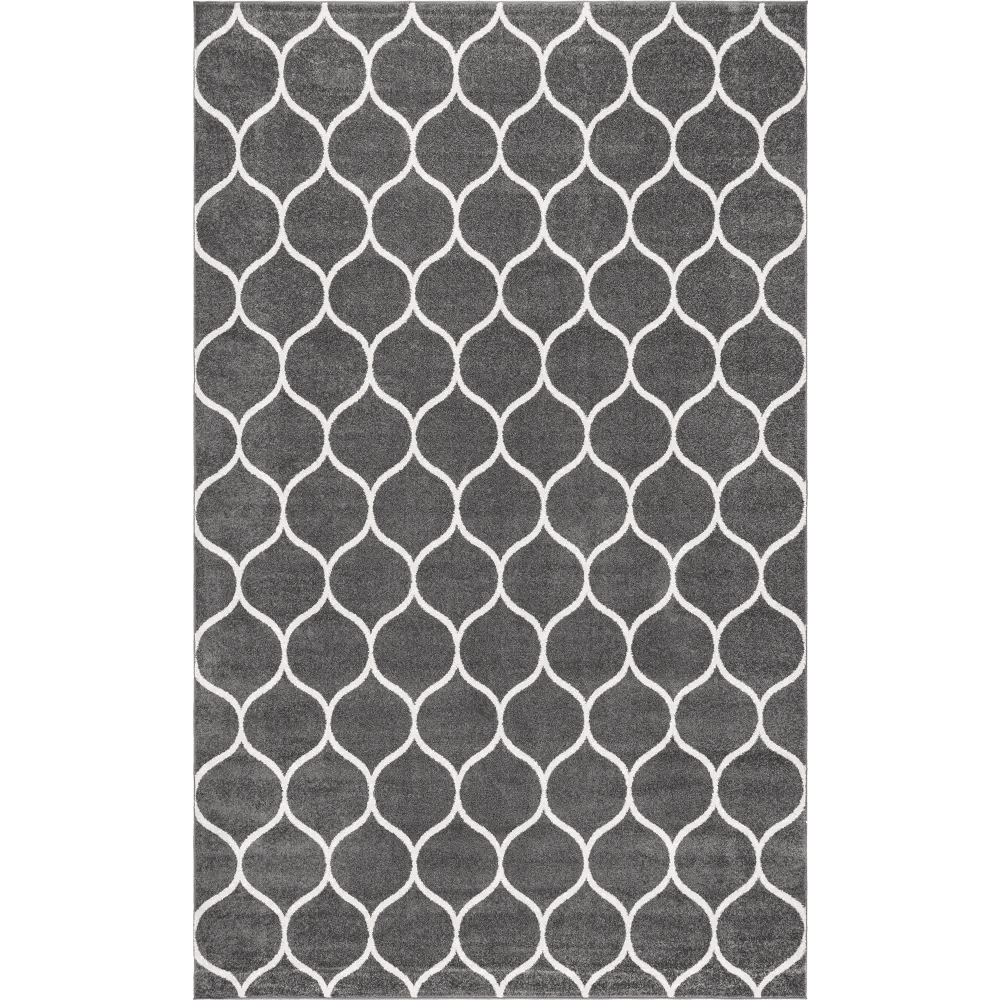 Geometric rounded trellis frieze rug (rectangular)