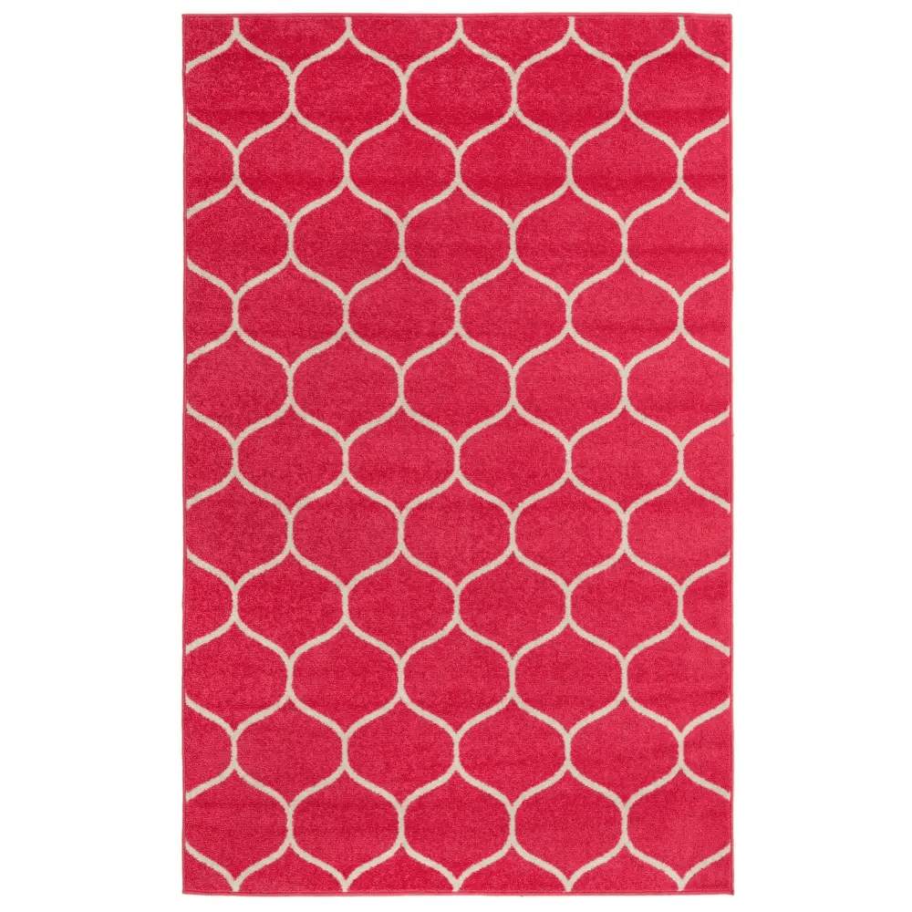 Geometric rounded trellis frieze rug (rectangular)