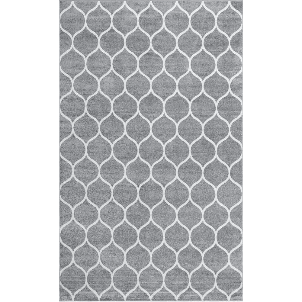 Geometric rounded trellis frieze rug (rectangular)