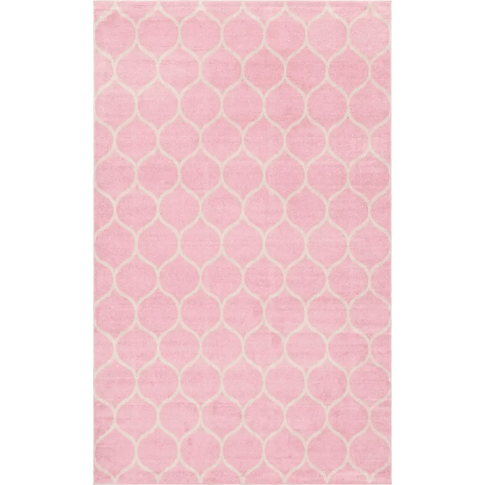 Geometric rounded trellis frieze rug (rectangular)