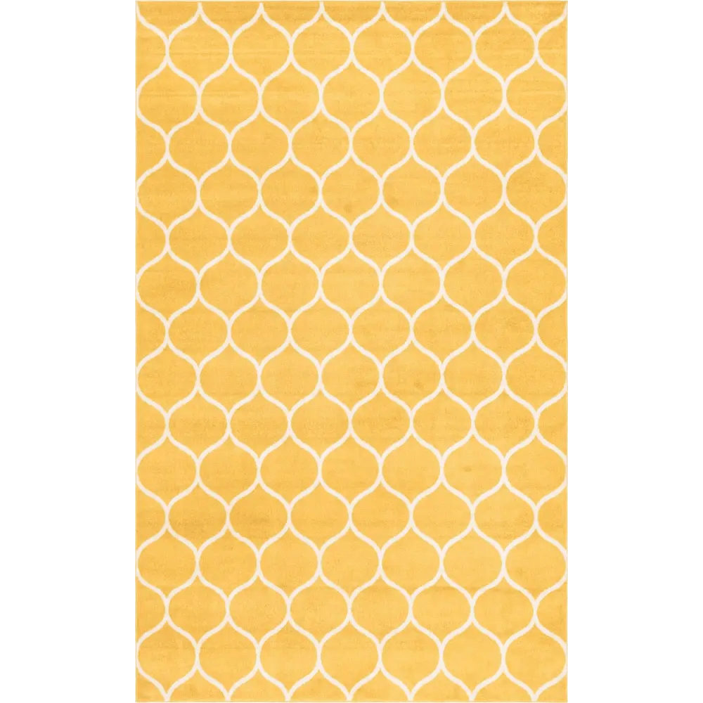 Geometric rounded trellis frieze rug (rectangular)