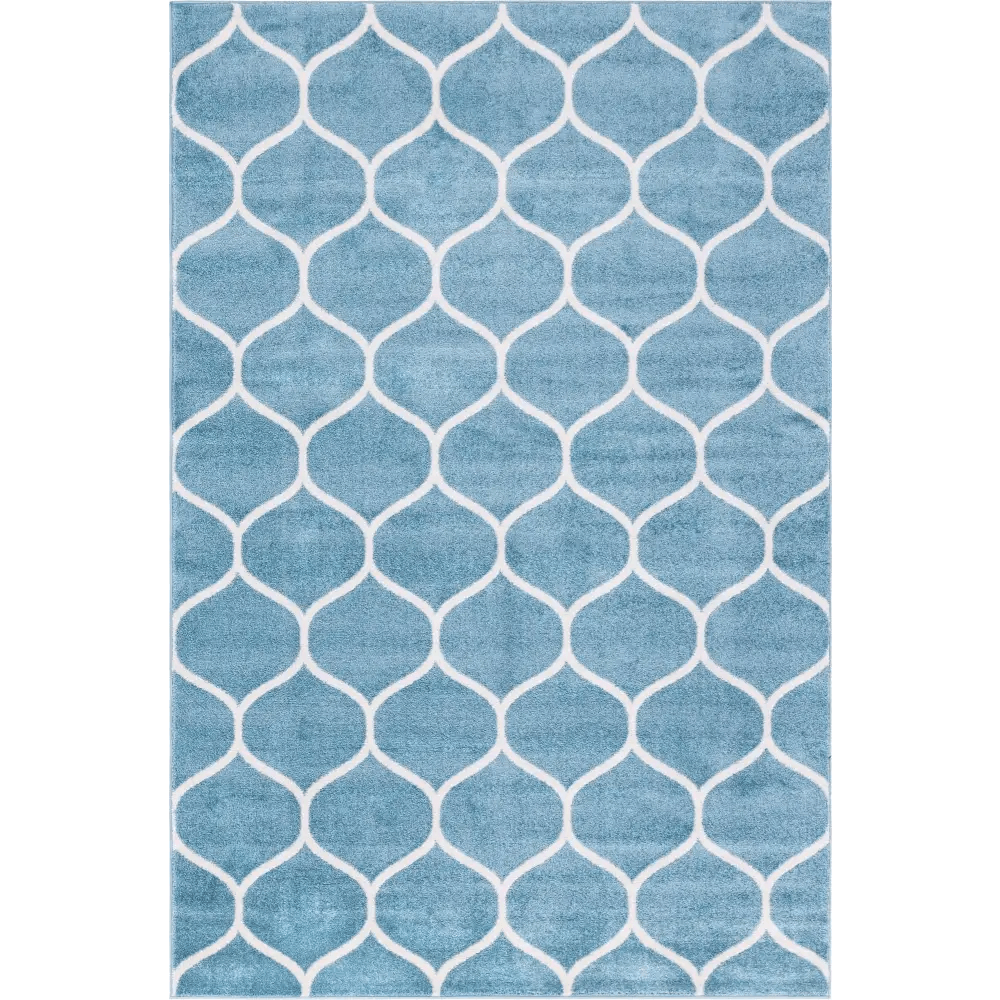 Geometric rounded trellis frieze rug (rectangular)