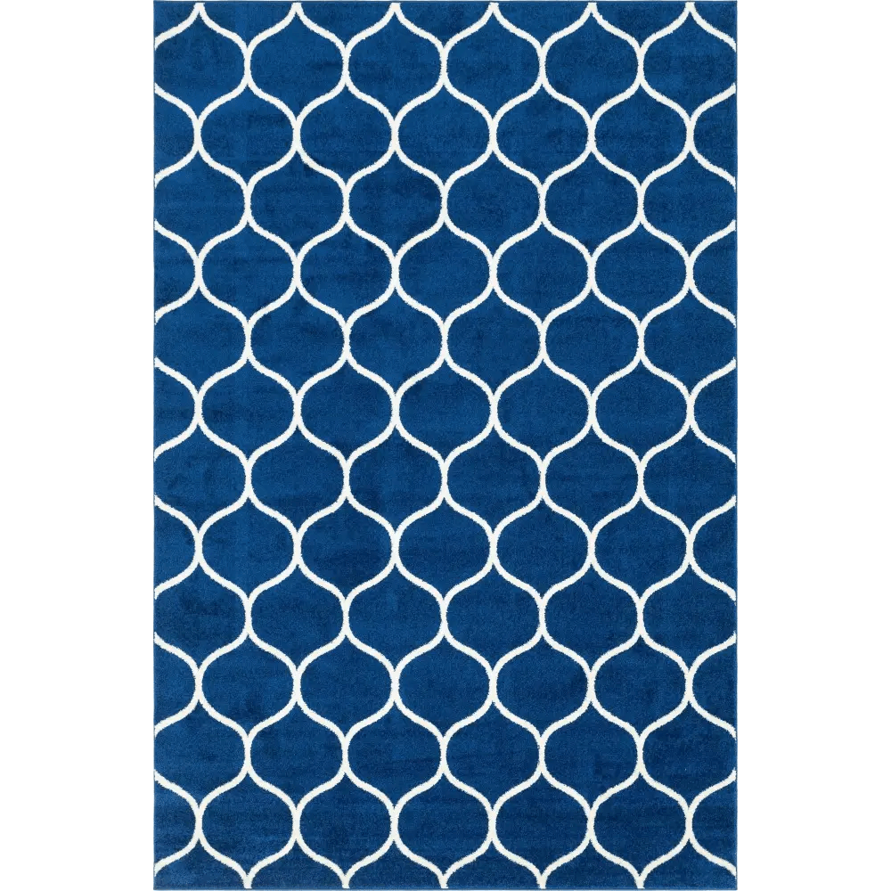 Geometric rounded trellis frieze rug (rectangular)