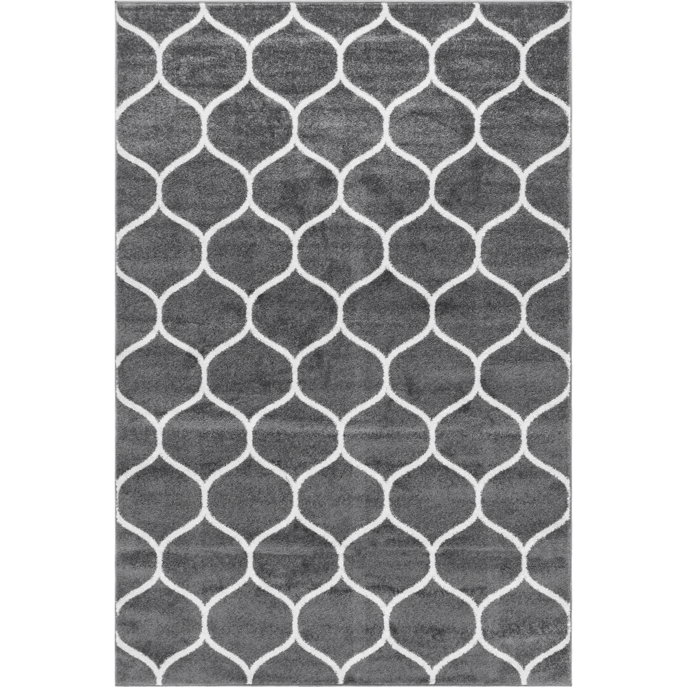 Geometric rounded trellis frieze rug (rectangular)