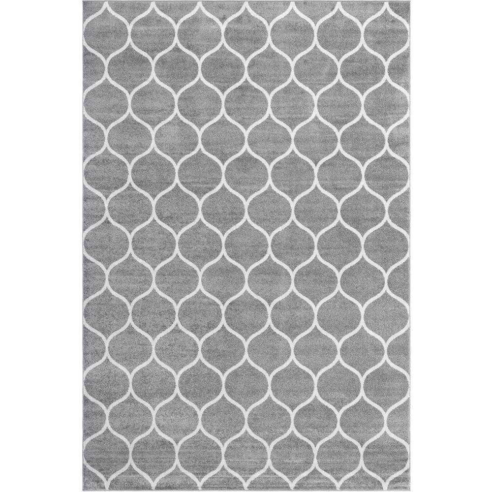 Geometric rounded trellis frieze rug (rectangular)