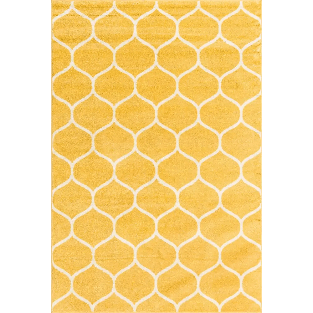 Geometric rounded trellis frieze rug (rectangular)