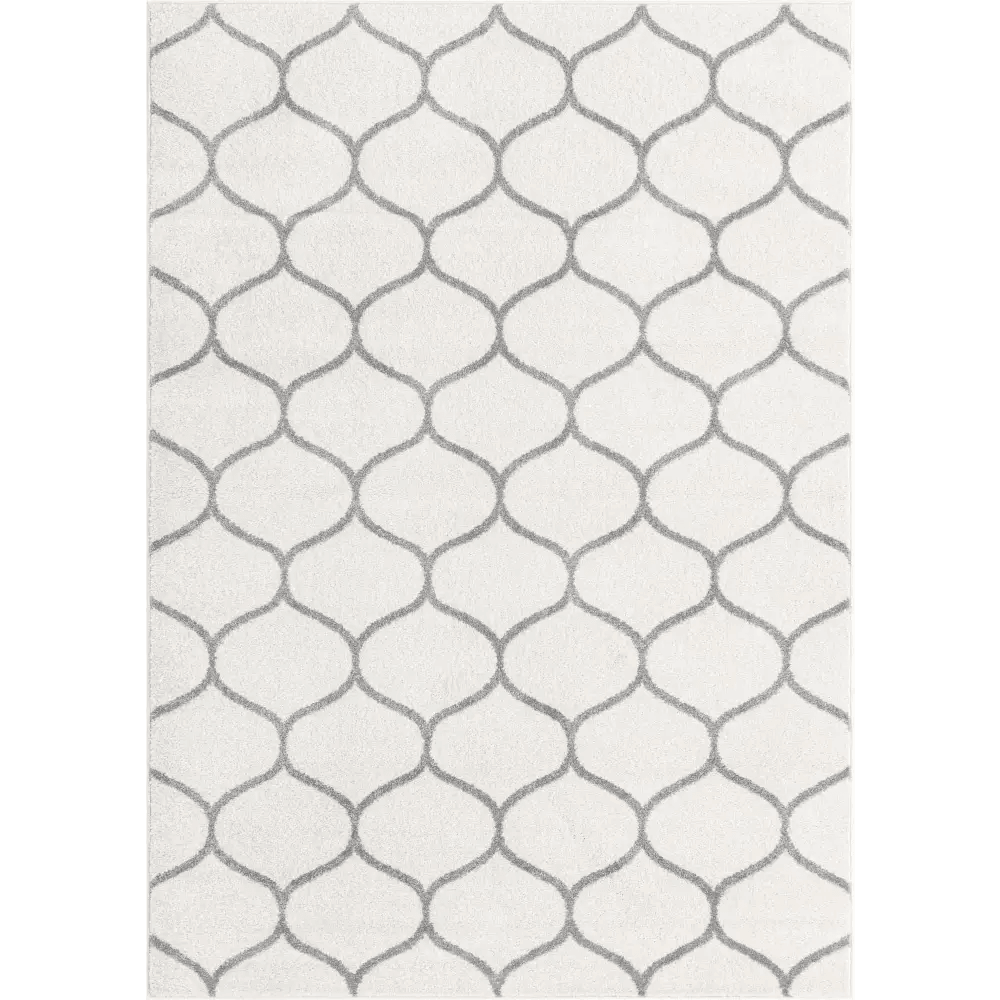 Geometric rounded trellis frieze rug (rectangular)