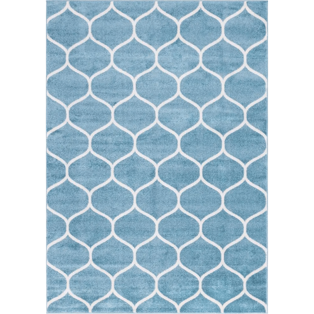 Geometric rounded trellis frieze rug (rectangular)