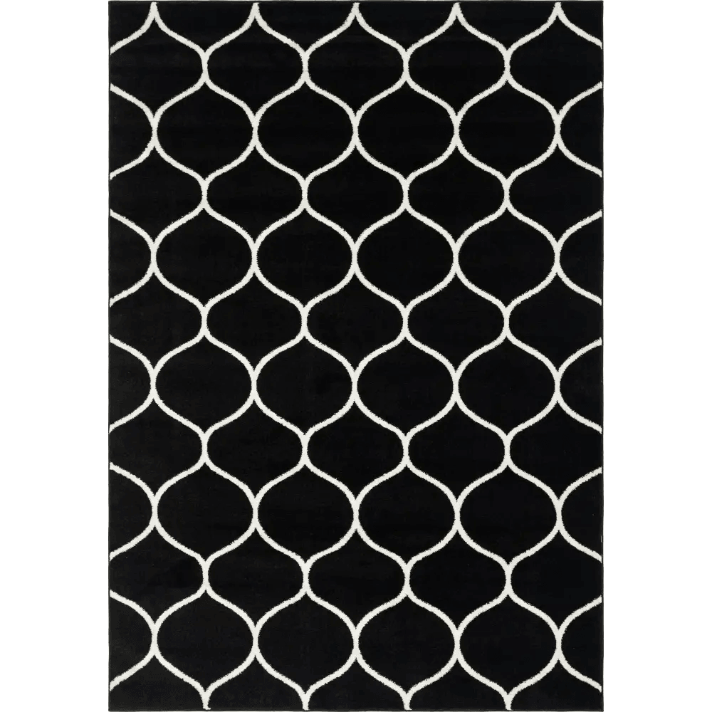 Geometric rounded trellis frieze rug (rectangular)