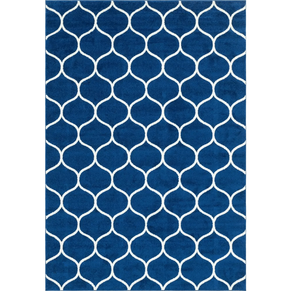 Geometric rounded trellis frieze rug (rectangular)