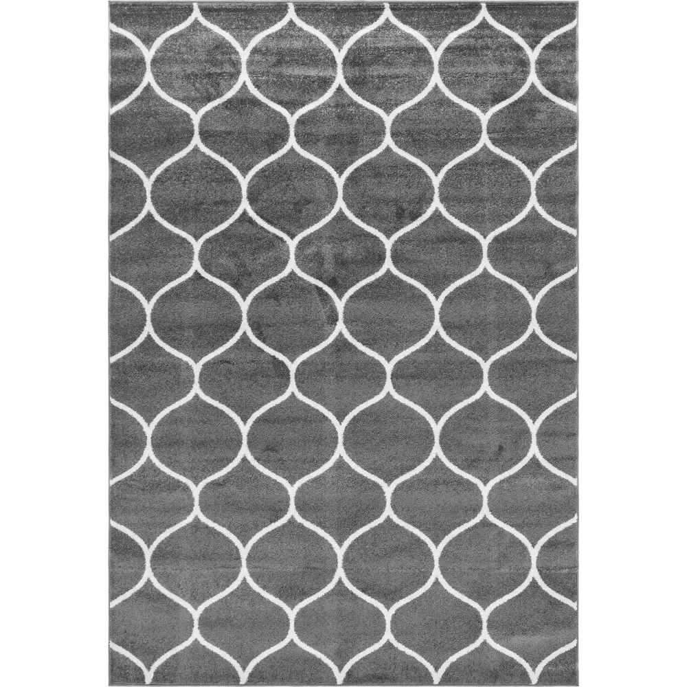 Geometric rounded trellis frieze rug (rectangular)