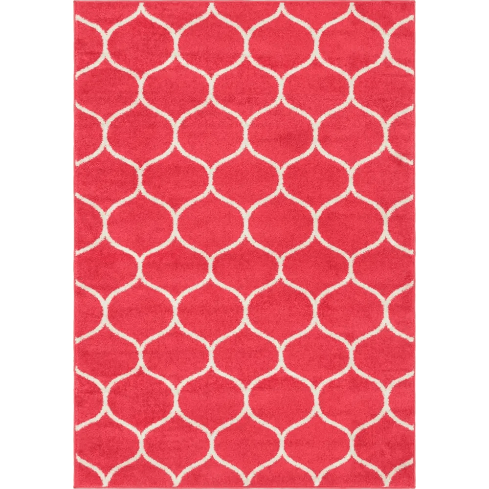 Geometric rounded trellis frieze rug (rectangular)